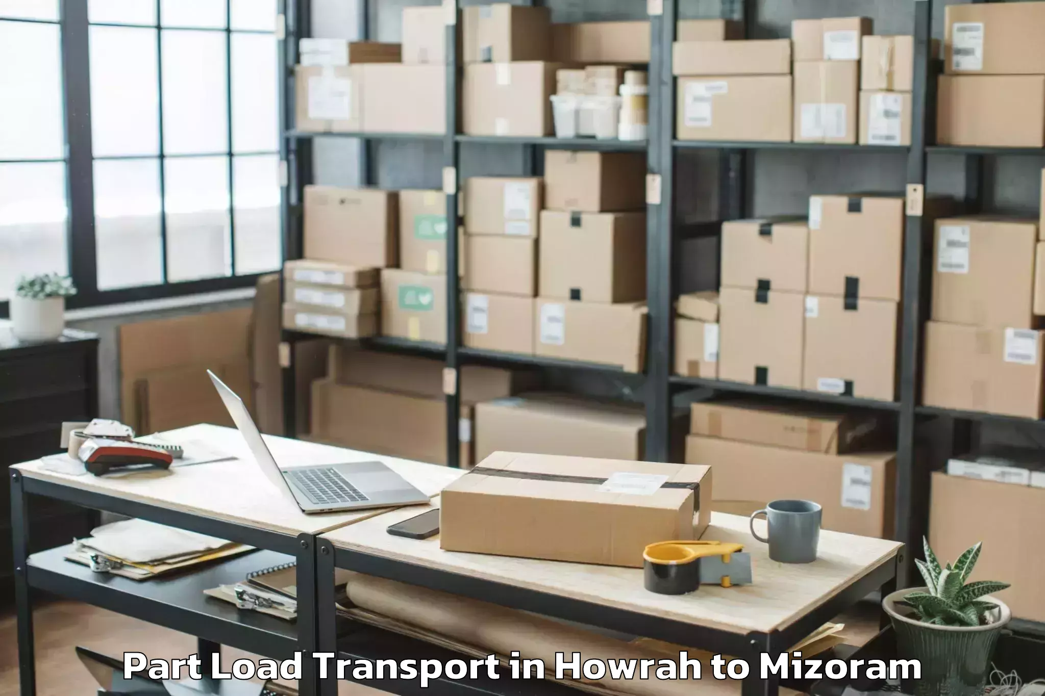 Hassle-Free Howrah to Icfai University Mizoram Aizaw Part Load Transport